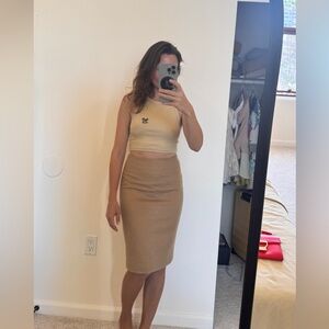 Vintage MaxMara Tan Pencil Skirt